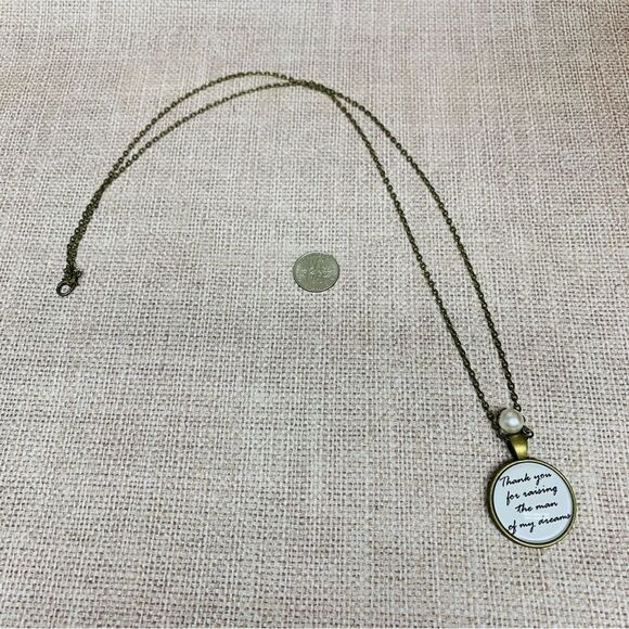 Gold Thank You For Raising The Man of my Dreams Necklace - Picture 1 of 3